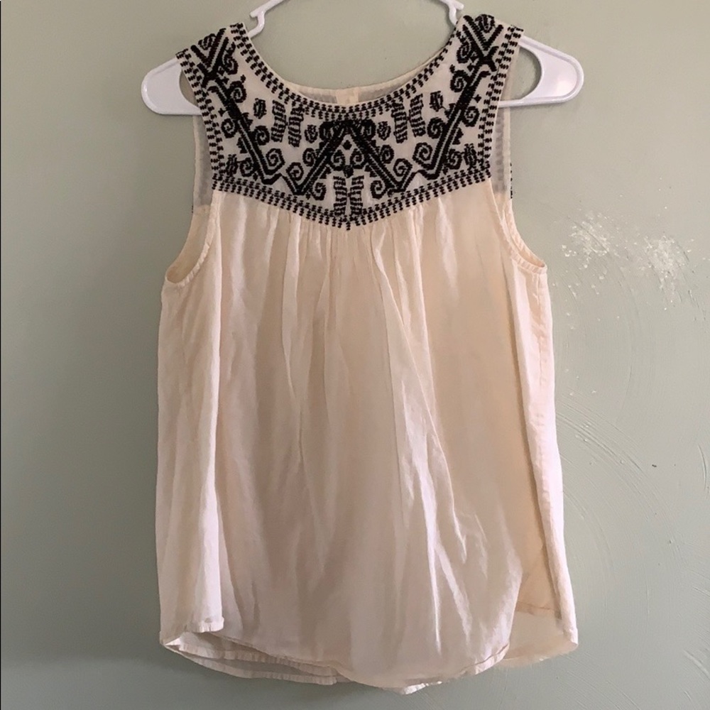Lucky Brand Embroidered Button Back Top, S…